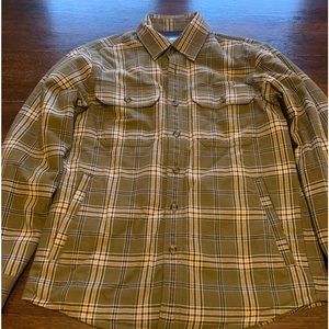 Eddie Bauer Men's Flannel Shirt Jacket Size Small Dark Green/Navy/Tan